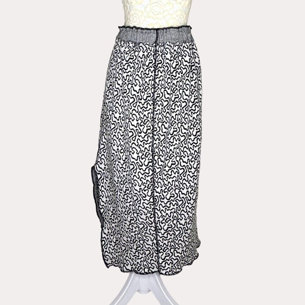 Reversible Midi Skirt Side Slit Brown Gray Beige S ? bv